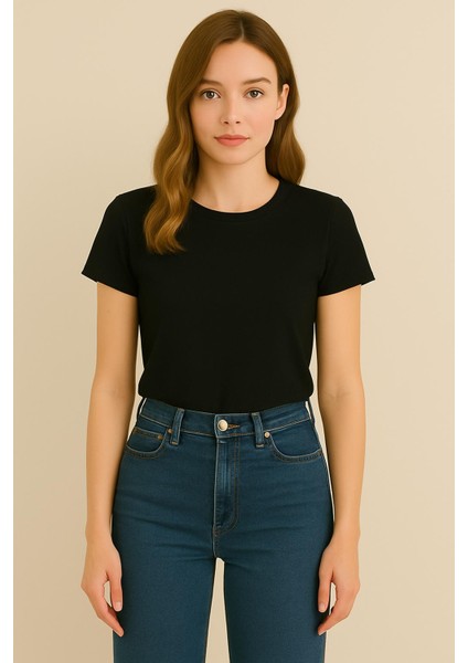 2025 Summer Premium Kısa Kol Tshirt %100 Pamuk Relax Fit Bisiklet Yaka