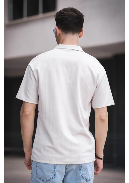 Lond Polo Yaka Jakar Kumaş Yarım Fermuarlı Erkek Tshirt fırsatları