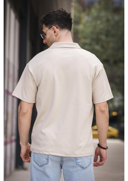 Lond Polo Yaka Jakar Kumaş Yarım Fermuarlı Erkek Tshirt fırsatları