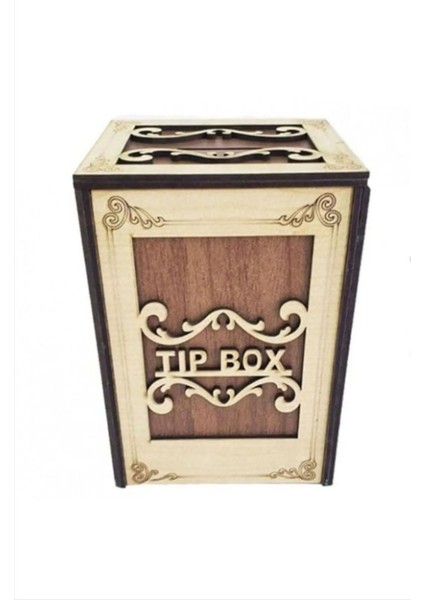 Ahşap Tip Box Bahşiş Kutusu Anahtarlı Tip Box Kutusu Ahşap Kumbara