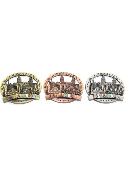 Istanbul Temalı Metal Magnet Yuvarlak Tasarım