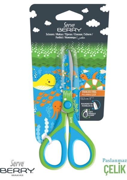 Berry Su Altı Serisi 13.5 Cm. Çocuk Makası (Paslanmaz Çelik)