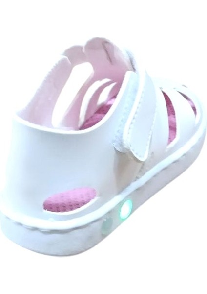 Middo Igor Bebe Kız - Erkek Işıklı Sandalet Beyaz - Pembe modelleri