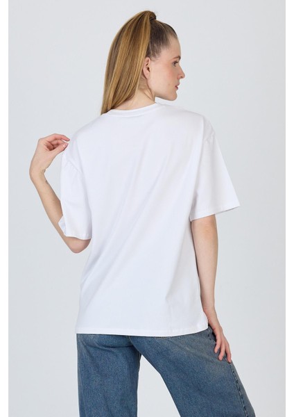 Beyaz Ayı Baskılı Oversize Tişört 6559 indirimleri
