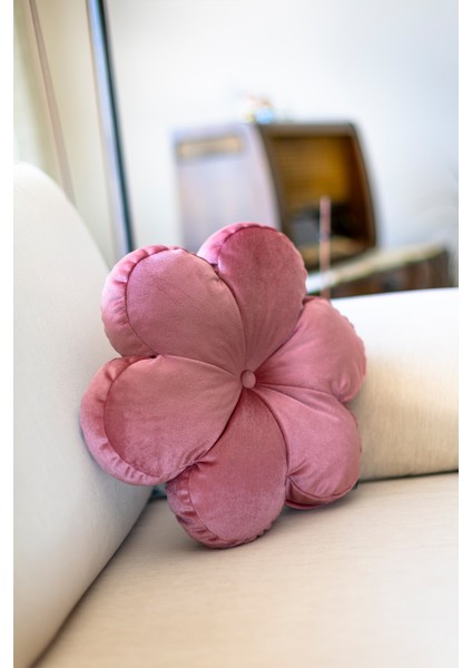 Dekoratif Iç Dolgulu Papatya Yastık Rose Çiçek Kırlent