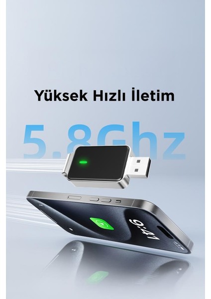 TAB10 Mini 2in1 Kablosuz Carplay USB ve Type-C Uyumlu Araç Multimedya Dönüştürücü Adaptörü