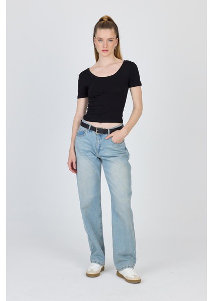 Siyah U Yaka Pamuklu Slim Fit Tişört 9186M fiyatları