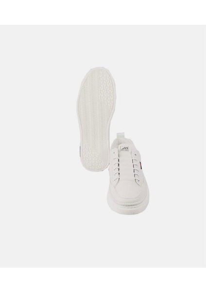 Erkek Rahat Taban Lastik Bağcıklı Sneaker Gerçek Deri Mc 19039 Beyaz modelleri