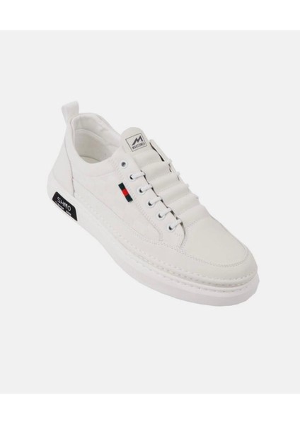 Erkek Rahat Taban Lastik Bağcıklı Sneaker Gerçek Deri Mc 19039 Beyaz fırsatları