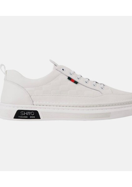 Erkek Rahat Taban Lastik Bağcıklı Sneaker Gerçek Deri Mc 19039 Beyaz indirimleri