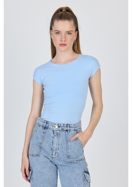 Mavi Bisiklet Yaka Pamuklu Slim Fit Tişört 9190