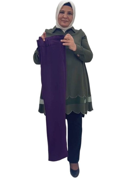 Büyük Beden Likralı Krep Boru Paça Pantalon fiyatları