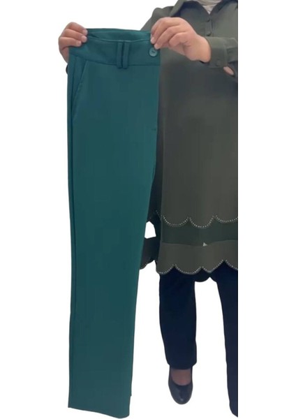Büyük Beden Likralı Krep Boru Paça Pantalon fiyatları