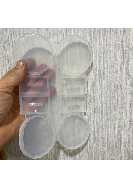 Epoksi Silikon Kalıp Tırtıklı Kenar Ayaklı Magnet Kalıbı 7 cm 4 Lü