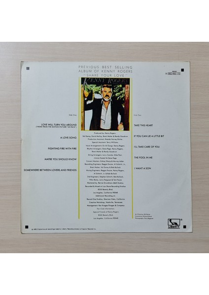 - Love Will Turn You Around - 1982 - Dönem Baskı Plak - Longplay - Lp