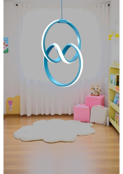 Feliz Mavi Kasa Modern Ultra Süper Beyaz Ledli Avize