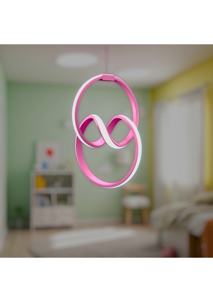 Feliz Çocuk Odası Pembe Modern LED Avize