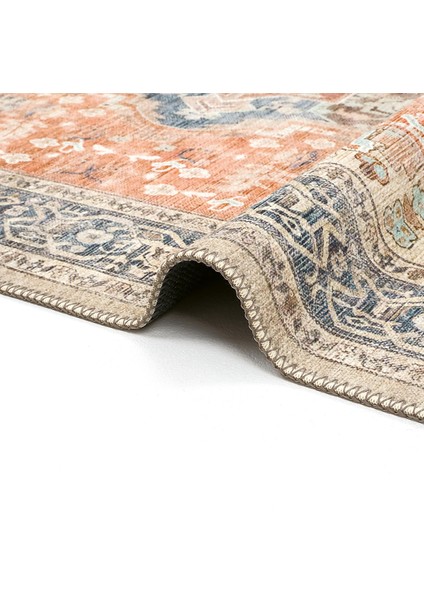 Beylerbeyi By 802 Bej Vintage Halı Oda Salon Halısı Yıkanabilir Eskitme Halı Dokuma Şönil Halı