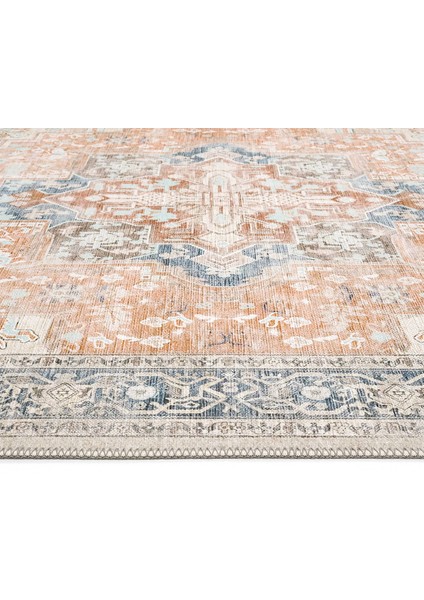Beylerbeyi By 802 Bej Vintage Halı Oda Salon Halısı Yıkanabilir Eskitme Halı Dokuma Şönil Halı