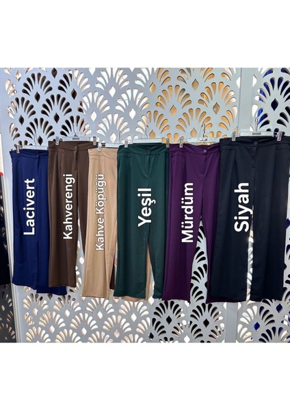 Büyük Beden Likralı Krep Palazzo Pantalon