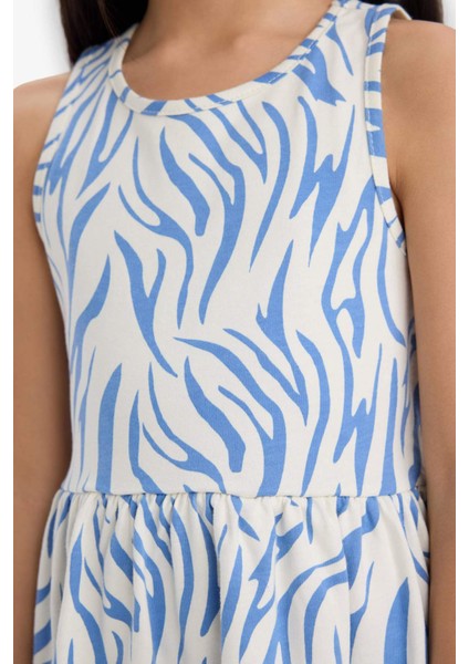 Kız Çocuk Desenli Kolsuz Elbise F5257A825SM indirimleri