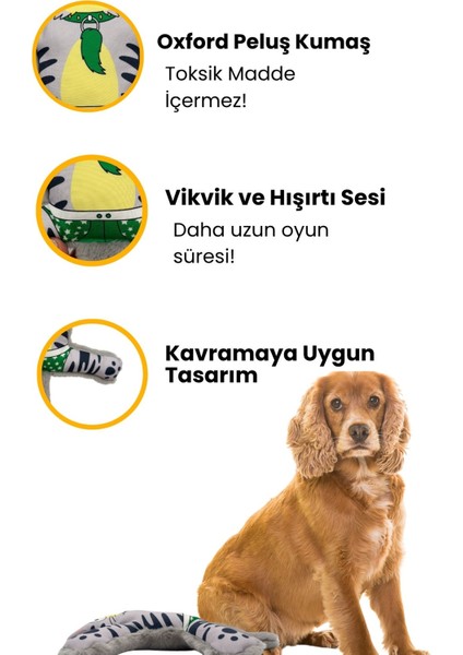 Mihav Sesli Köpek Oyuncağı | Vikvik ve Hışırtılı Gri Kedi Şekilli Aktivite Oyuncağı