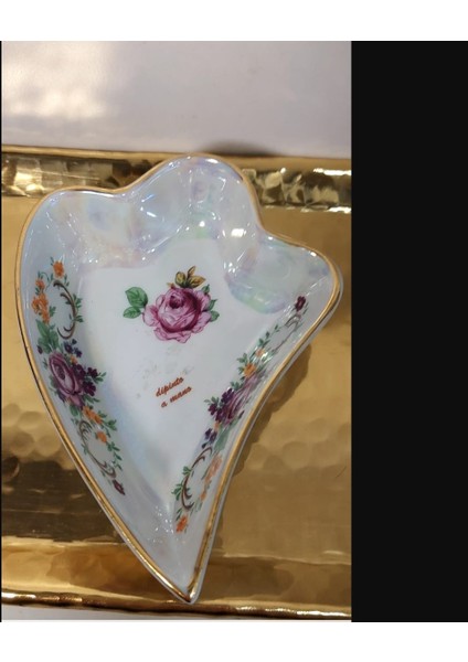 T. Limoges Şekerlik Lokumluk Kase 12X8,5X3CM El Yapım Porselen 1 Adet