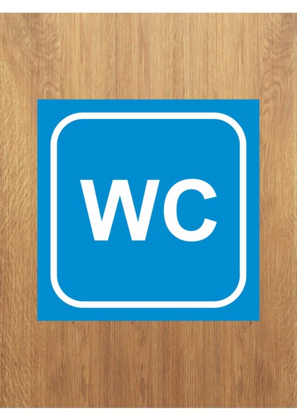 9 Lu Wc Seti Sticker Etiket Boyut 12X12 cm Kendinden Yapışkanlı Dış Mekana Uygun Renk ( Mavi ) fiyatları