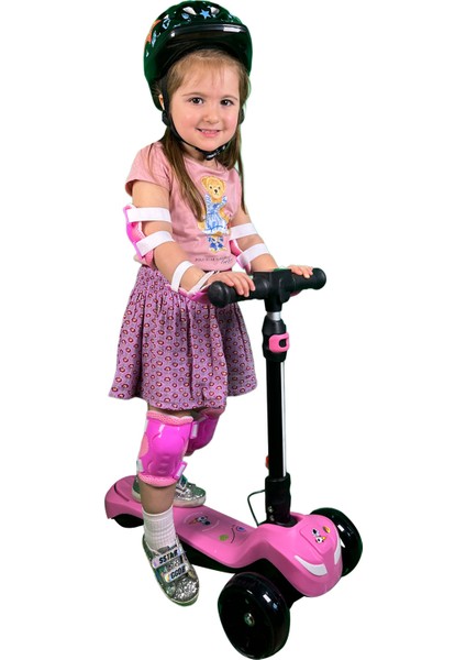 LED Işıklı Hoparlörlü 3 Tekerlekli Yükseklik Ayarlı Elektrikli Scooter - 60W fırsatları