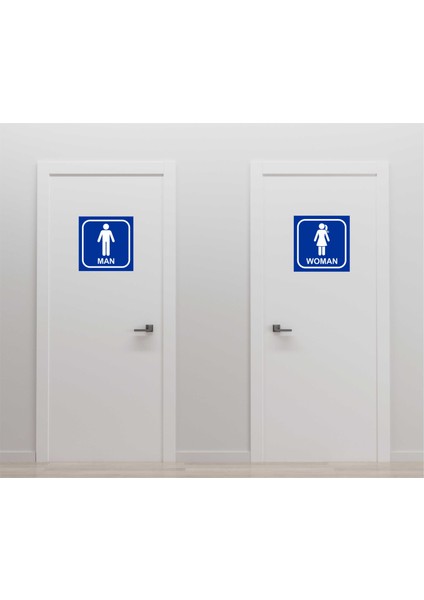 9 Lu Wc Seti Sticker Etiket Boyut 12X12 cm Kendinden Yapışkanlı Dış Mekana Uygun modelleri