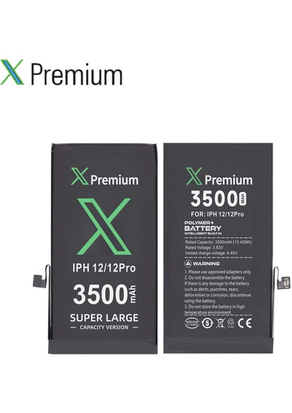 iPhone 12 ve 12 Pro Yüksek Kapasiteli Batarya Pil 3500 Mah