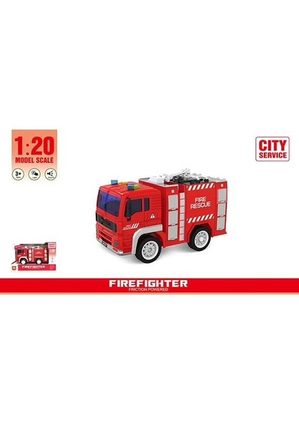 Ctoys Pilli Işıklı Sesli 1:20 Itfaiye Kamyonu WY551A