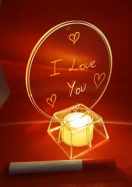 Işıklı LED Sevgili Çizim Panosu Yuvarlak Kalem Hediyeli Pilli Gece Lambalı Not Panosu modelleri