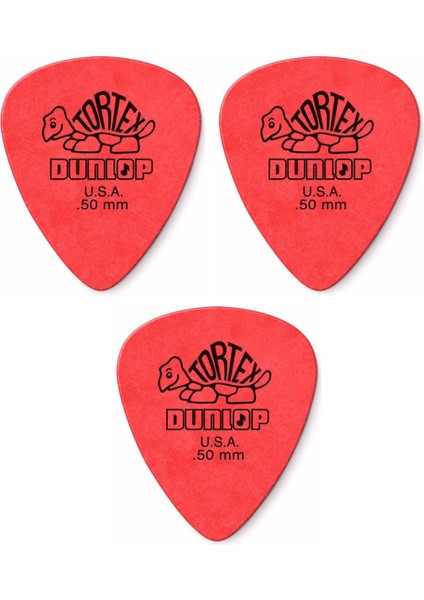 Jim Dunlop 418P.50 Tortex Standard 3 Adet Gitar Penası 0,50MM