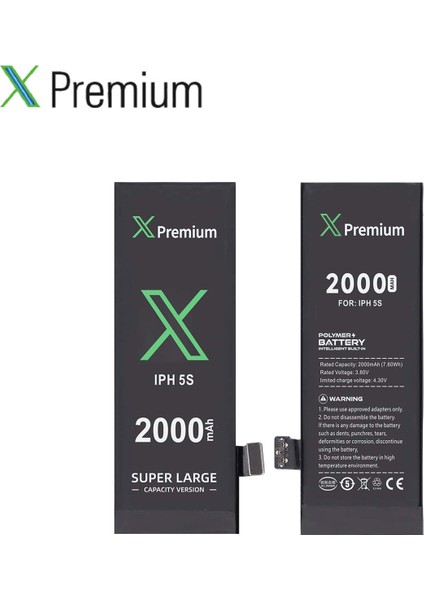 iPhone 5s Yüksek Kapasiteli Batarya Pil 2000 Mah