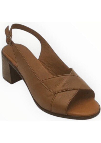 Kadın Hakiki Deri Topuklu Ayakkabı Taba - 36 fiyatları