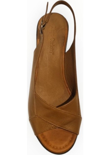 Kadın Hakiki Deri Topuklu Ayakkabı Taba - 36 modelleri