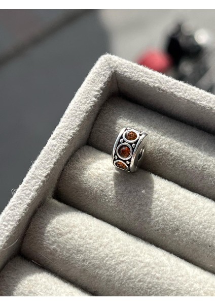Turuncu Taşlı Klips Charm