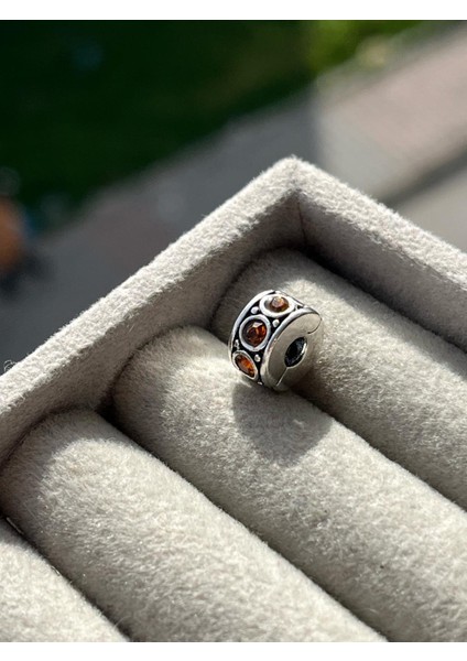 Turuncu Taşlı Klips Charm fiyatları