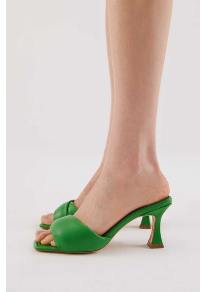 Yeşil Topuklu Kadın Terlik Yeşil Y2283201_012