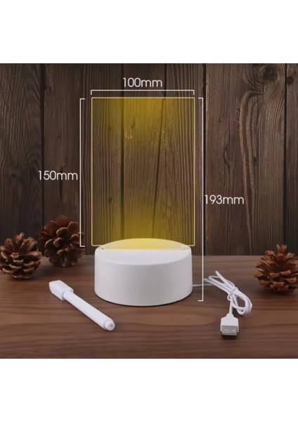 Işıklı LED Lüx Çizim Panosu Kalem Hediyeli Sevimli Hediyelik Gece Lambalı Not Pano USB Aç Kapa fiyatları