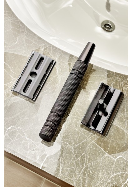 Shave S9 Full Metal Manuel Tıraş Makinesi + U3 Full Metal Ustura + 20'li Platinum Yaprak Jilet