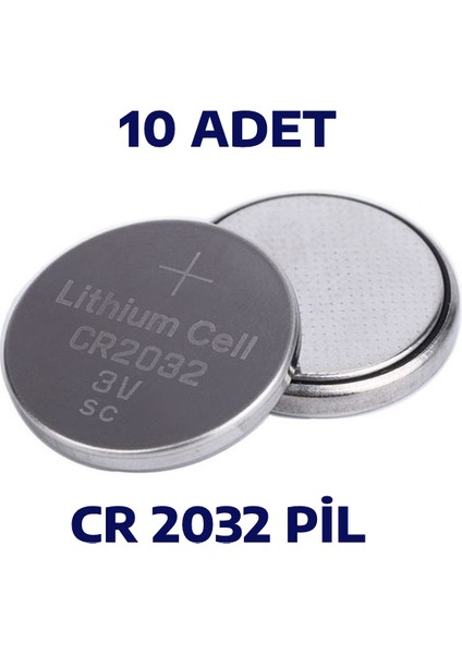 10 Adet Cr2032 Pil Tartı Pili Baskül Pili Para Düğme Pil