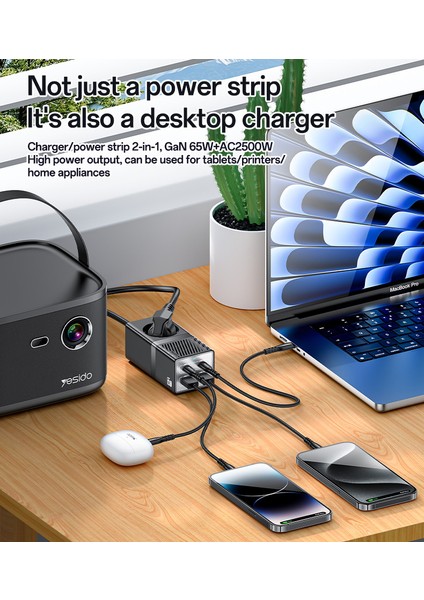 5'i 1 Arada Avrupa Standardı Yangına Dayanıklı Pc 65W+2500W Gan Hızlı Şarjlı Güç Istasyonu indirimleri