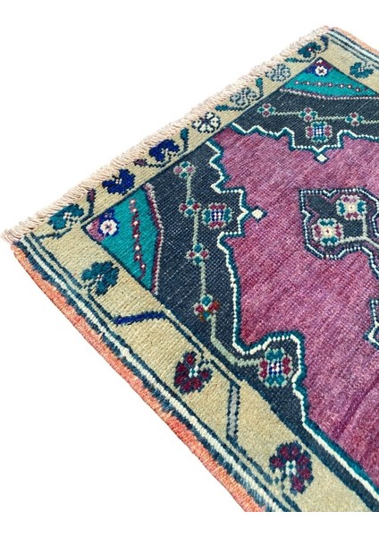 El Dokuma Vintage Küçük Halı 50X84 Mor Eskitme Yastık fiyatları