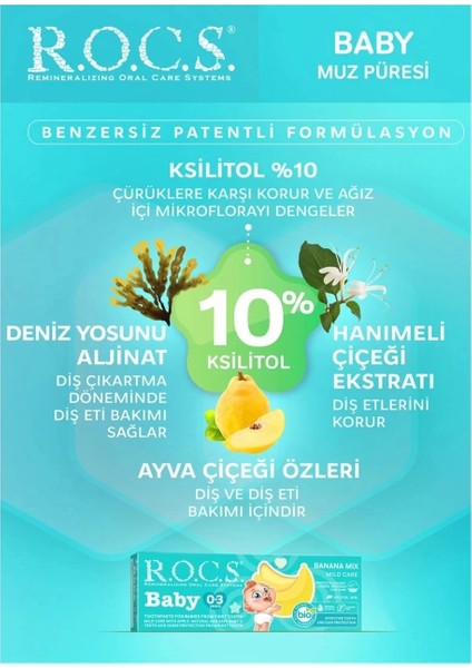 bebek Diş Macunu Muz Püresi Tadında 0-3 Yaş 45 gr