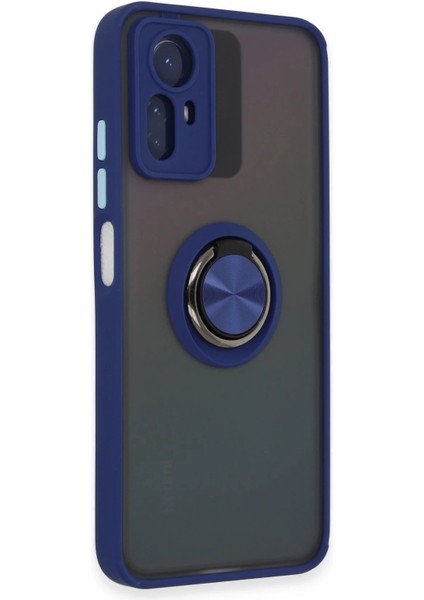 Xiaomi Redmi Note 12S Kılıf Montreal Yüzüklü Silikon Kapak - Lacivert Mrayd