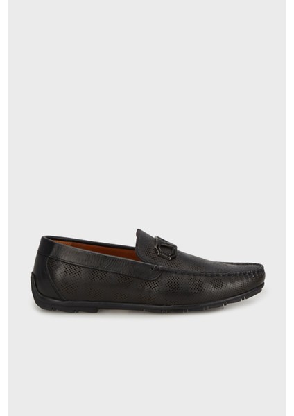 Deri Metal Aksesuarlı Loafer Ayakkabı Erkek Ayakkabı 15219389S1