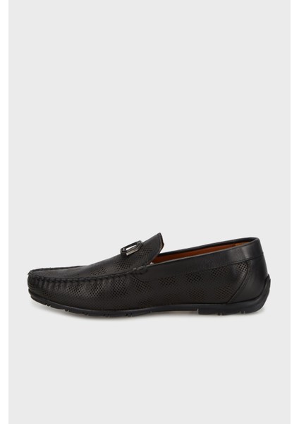 Deri Metal Aksesuarlı Loafer Ayakkabı Erkek Ayakkabı 15219389S1
