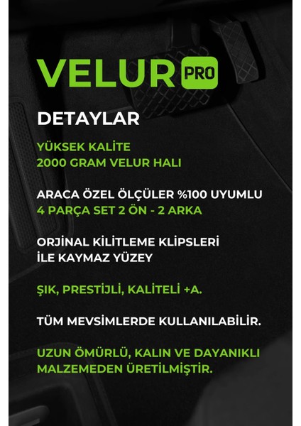 Velurpro Audi Q5 2018 Sonrası Araca Özel Halı Paspas Araba Halısı Oto Paspas